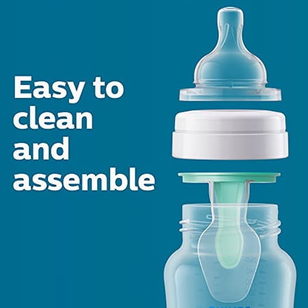Philips AVENT Anti-Colic Baby Bottles with AirFree Vent, 9oz, 4pk, Clear, SCY 9oz 4 Pack Clear