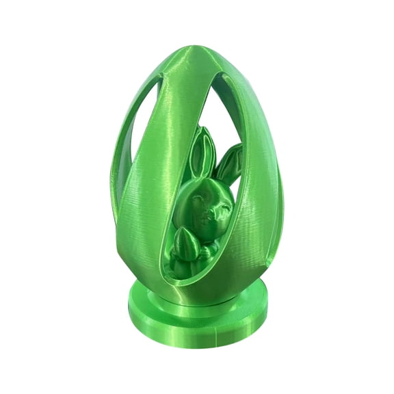 3D Printed Easter Bunny Egg Holder, Decorative Tabletop Ornament, Unique Home Decor, Pink PLA, 6 Inches Tall