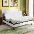 thumbnail image 2 of Amolife Upholstered Split King Size Ergonomic Adjustable Bed Frame with Motor 1.0, Independent Head & Foot Incline, Wireless Remote Control, Base Only, 2 of 10
