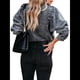 thumbnail image 3 of Camisa Vaquera para Mujer, Chaqueta Vaquera, Camisas Abotonadas de Moda de Otoño, Blusas de Larga Negro y Gris S, 3 of 10