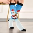 thumbnail image 5 of GZHJMY Merry Christmas Cute Santa Compression Socks for Women Men, Knee High Stockings for Athletic Sports,Running,Travel (20-30mmHg), 5 of 7