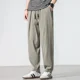 thumbnail image 4 of Pantalones casuales rectos para hombre, pantalones harén de verano de seda fina, pantalones masculinos anchos, refrescantes, de licra, ropa fresca para hombre, pantalones holgados, oferta, largos, Y2k, 4 of 5
