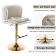 thumbnail image 5 of Swivel Bar Stools Set of 2, PU Leather Bar Stools with Back, 25"-33" Counter Height to Bar Height Adjustable Stool Chairs, for Kitchen Island Pub Dining Room (2Pcs, White Beige), 5 of 6