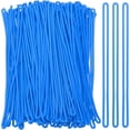 thumbnail image 1 of Luggage tag Loops, 100 Pcs PVC Loop Straps Bag Tag Loops Holders Worm for ID Card Bags Suitcase Label Fasteners, Blue, 1 of 5