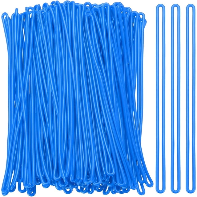Luggage tag Loops, 100 Pcs PVC Loop Straps Bag Tag Loops Holders Worm for ID Card Bags Suitcase Label Fasteners, Blue