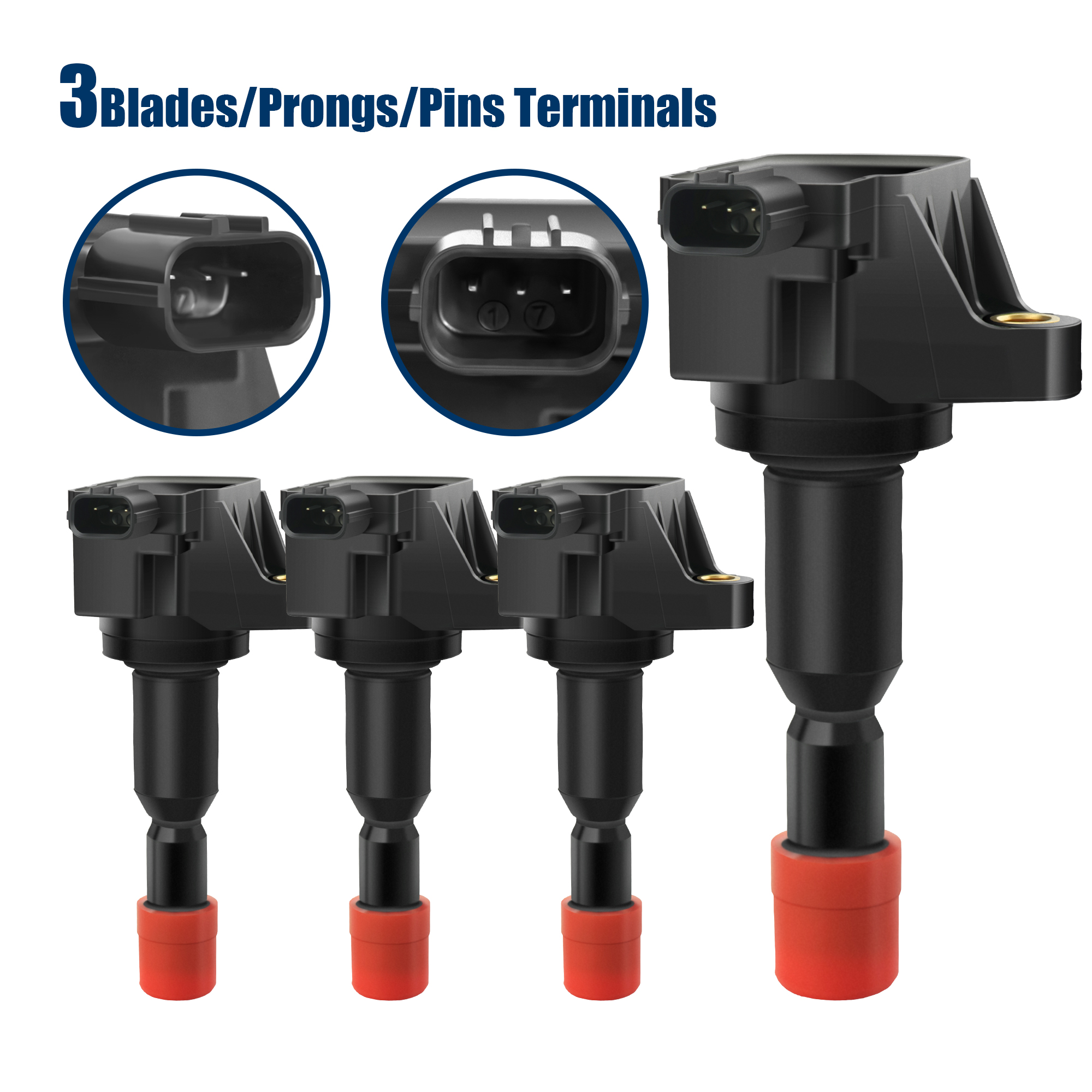 Set of 4 Ignition Coil Packs for 2007 2008 Honda Fit 1.5L Compatible with UF581 C1578