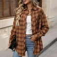 thumbnail image 6 of AKOEE Cotton Flannel Shackets Womens Button Down Plaid Shirt Jacket with Chest Pocket Casual Long Sleeve Blouses (M, Orange), 6 of 8