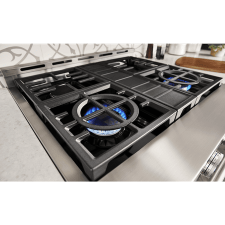 KitchenAid - Commercial-Style 4.1 Cu. Ft. Slide-In Gas True Convection Range with Self-Cleaning - Milkshake