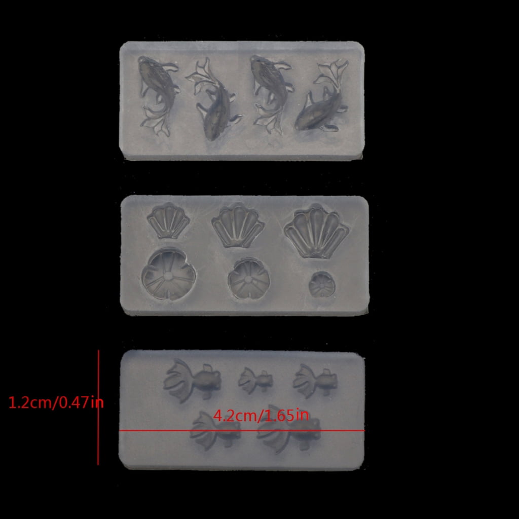tegongse 3Pcs Mini Size Goldfish Lotus Leaf Earrrings Necklaces Resin Water Dag DIY Resin Jewelry Mold Kit Jewelry Making Tools