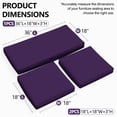 thumbnail image 2 of Snubbull 3 Pack Loveseat Cushion Set, 36" x 18" x 3" Waterproof Outdoor Chair Replacement Cushions for 4-Seater Wicker Rattan Patio Furniture, Purple, 2 of 6