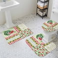 thumbnail image 3 of Summer Watermelon Bathroom Rugs Set Rustic Flowers Fruit Non Slip Absorbent Soft Bath Mats 3 Piece Set with Bathroom Rug, U-Shaped Floor Mat, Toilet Seat Cover Large Size, 3 of 9