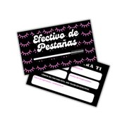 Spanish Certificado de Regalo Para Pestaas 50pk 2x3.5 Lash Cash Vale Gift Card Extensiones Instrucciones de Cuidado Bulk Refill