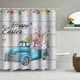 thumbnail image 6 of AURIGATE Easter Truck Bunny Shower Curtain, Nylon Spandex Waterproof Bathroom Curtain, Happy Easter Truck & Bunny Print Bath Decor with Hooks for Bathroom, 6 of 6