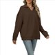thumbnail image 2 of Camisetas para Mujer, de Larga, con Banda en la Parte Inferior, Informales, de Negocios, con Cuello en V Café Oscuro XL, 2 of 10