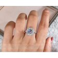 thumbnail image 2 of Beautiful 2Ct Lab Created Princess Diamond Halo Engagement Ring 14K White Gold Finish, 2 of 2