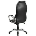thumbnail image 4 of Flash Furniture High Back Brown Fabric and Black Vinyl Executive Swivel Office Chair with Arms, 4 of 6