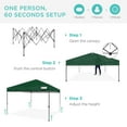 thumbnail image 3 of Best Choice Products 10x10ft Easy Setup Pop Up Canopy w/ 1-Button Setup, Wheeled Case, 4 Weight Bags - Forest Green, 3 of 10
