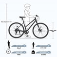thumbnail image 2 of Hybrid Road Bike 700C for Men and Women, Shimano 7 Speed City Bicycle Commuter Bike, Light Blue, 2 of 5