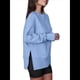 thumbnail image 3 of Sudaderas Oversize para Mujer, Cuello Redondo, Larga, Informales, Holgadas, con Aberturas, para Otoño Azul L, 3 of 9