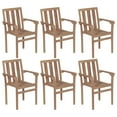 thumbnail image 1 of vidaXL Stackable Garden Chairs 6 pcs Solid Teak Wood, 1 of 5