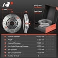 thumbnail image 2 of A-Premium 11.69 inch (296.9mm) Front Drilled and Slotted Disc Brake Rotors + Ceramic Pads Kit Compatible with Select Mazda Models - CX-5 CX5 2016-2021, 6-PC Set, 2 of 8