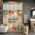 thumbnail image 5 of Welcome Spring No Hooks Shower Curtain with Snap-in Liner Watercolor Flowers Farmhouse Green Leaves Vintage Shower Curtains for Bathroom, Waterproof, Easy Install, Washable 60"x72", 5 of 9