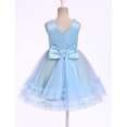 thumbnail image 2 of IBTOM CASTLE Toddler Flower Girl Dress Sequin Butterfly Princess Birthday Pageant Wedding Party Dresses V-Back Tulle Formal Gown 18-24 Months Rainbow Blue, 2 of 7