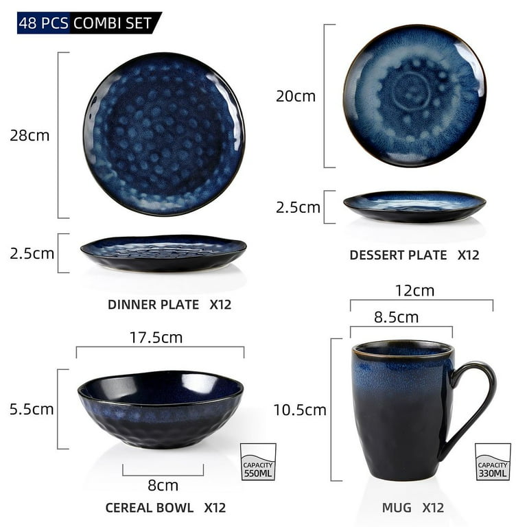 vancasso Servizio di Piatti Colorati Boho, Set 18 Pezzi in Ceramica per