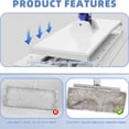 thumbnail image 3 of 2026 Upgraded Zero Touch Snap-Grip Mini Mop, Disposable Dust Mop Compatible with 10 Reusable Cloths, Stainless Steel Hands Free Flat, One-Click Replacement Design, for Multi Cleaning, 3 of 8