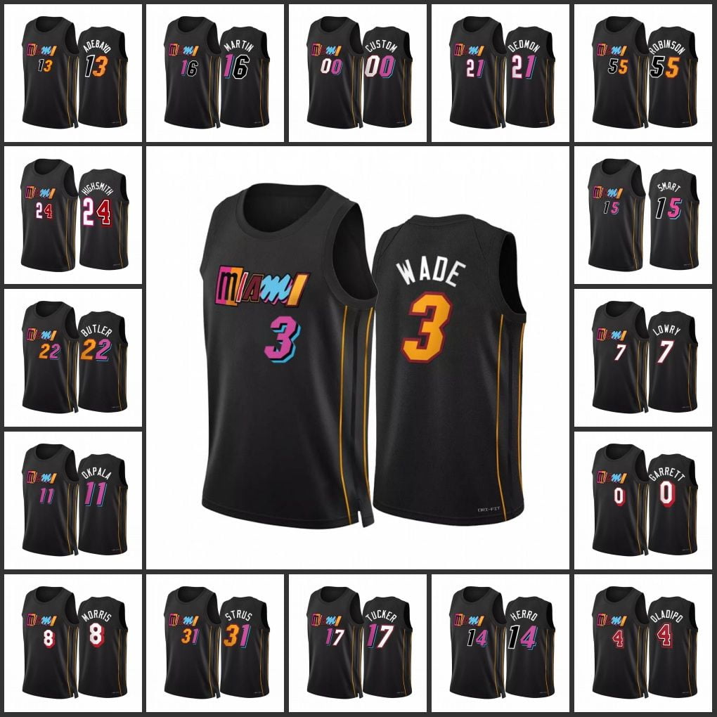 Nba_ Basketball Jerseys 75th 2022 Custom Printed Miami's Heat's Jimmy 22 Butler Tyler 14 Herro BAM 13 Ado Kyle 7 Lowry Men's''nba''Woman Kids