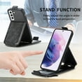 thumbnail image 4 of SaniMore for Samsung Galaxy S21 Magnetic Closure Top & Bottom Flip Wallet Case, Premium PU Leather Cover with Car Mount Card Slot & Adjustable Kickstand Full Body Protective Shell, Black, 4 of 9