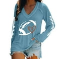 thumbnail image 2 of Womens Blouses Women's Football Lover Casual V Neck Long Sleeve T Shirt Fashion Clothing, 2 of 4