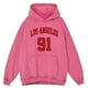 thumbnail image 4 of Sudadera con capucha vintage desgastada con letras del uniforme del equipo Los Ángeles 91 para hombre, sudadera de algodón 100 % a la moda, 4 of 5