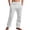 White, variant on Men’s Loose Straight Striped Cotton Linen Pants Breathable Summer Casual Bottoms