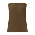 thumbnail image 5 of DondPO Vest Tops for Women Sleeveless Summer Tops Sexy Stretch Tube Top Off Shoulder Top Backless Top Party Loose Backless Top Casual T Shirts for Women Women'S Tops Brown S, 5 of 6