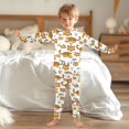 thumbnail image 6 of Dailycode Cotton Pajama Set Snug Fit Long Sleeve Top and Pants for 18M-8Y Cute Tigers and Leaf, 6 of 7