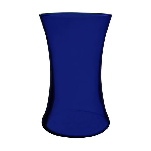 Floral Supply Online 8" Gathering Vase and Flower Guide Booklet - Decorative Glass Flower Vase for Floral Arrangements, Weddings, Home Decor or Office. (Cobalt)
