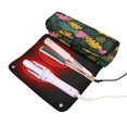 thumbnail image 3 of Hair Tool Organizer Bag with Heat Resistant Mat Removable Travel Storage Case for Hot Air Brushes Curling Irons Retro Tropical Leaves, 3 of 8