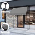 thumbnail image 6 of Tcbosik 78.7" x 47.2" Manual Retractable Awning with Crank Handle, 78.7" -118.1" Height Adjustable Sun Shade, Water Resistant Sunshelter for Backyard, Garden, Patio, Deck, Grey, 6 of 10