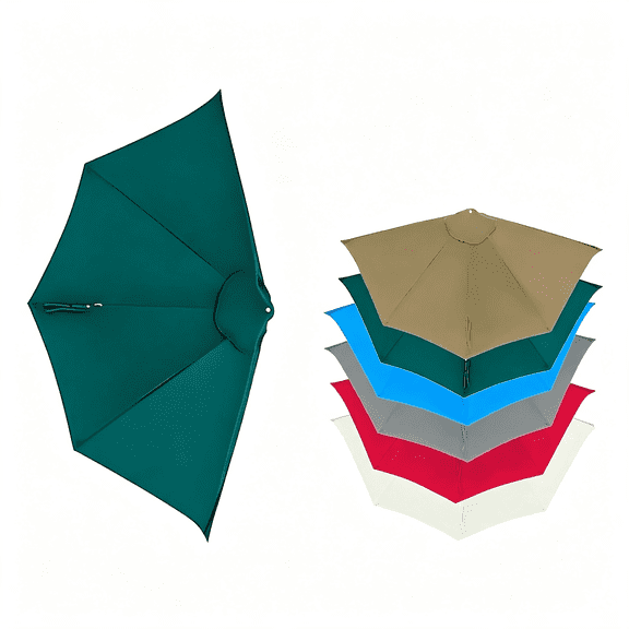 MISSMILE Patio Umbrella Replacement Canopy Half Round Replacement Parasol Canopy 9Ft Replacement Top Cover,Half Patio Umbrella for Balcony,Garden,Apartments,Deck (Only Canopy)(Green)