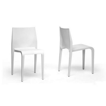 Baxton Studio Blanche White Stackable Molded Plastic Modern Dining Baxton Studio Blanche White Stackable Molded Plastic Modern Dining Chair Set Of 2