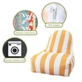 thumbnail image 2 of Majestic Home Goods Indoor Outdoor Yellow Vertical Stripe Bean Bag Kick-it Chair 30 in L x 26 in W x 30 in H, 2 of 6