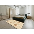 thumbnail image 5 of Ahgly Company Machine Washable Indoor Rectangle Abstract Khaki Gold Area Rugs, 7' x 9', 5 of 7