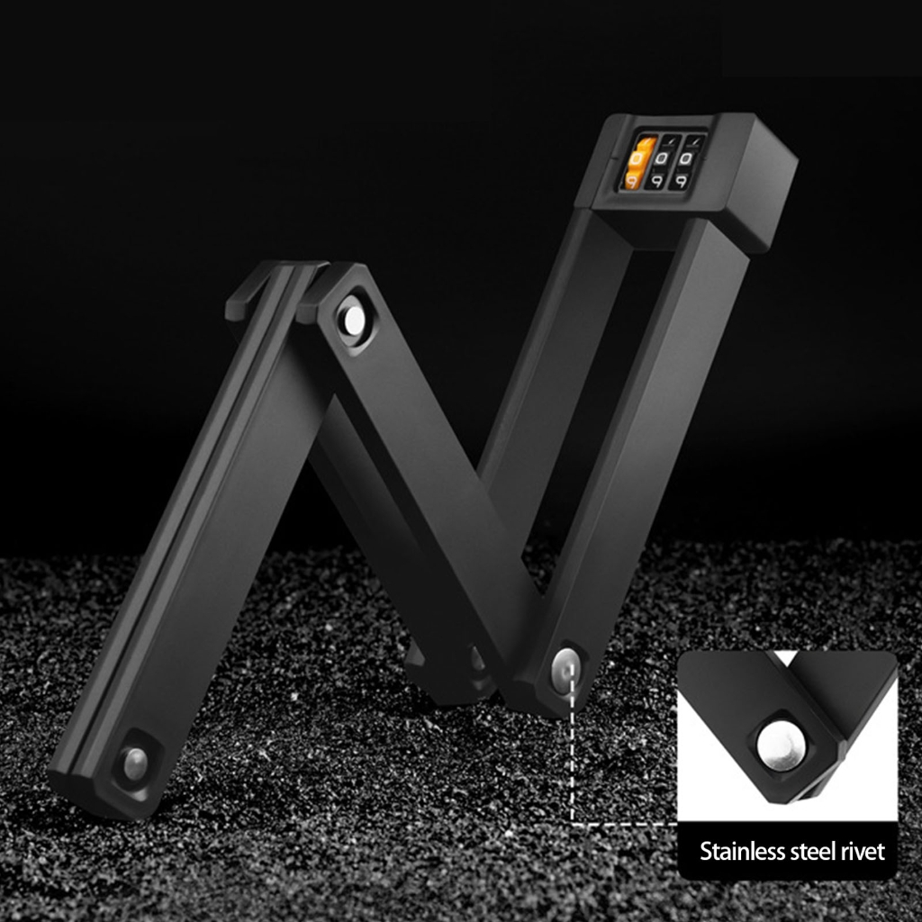 MOMOJIA Light weight Folded Bike Lock Zincs Alloys Cores Rustproof Flexible Angles Adjustment For MotorcyclesScooters