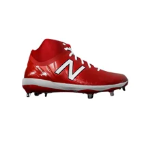 New Balance 4040 V4 Mid Men's Baseball Cleats Metal Spikes, Red/White, Size 15