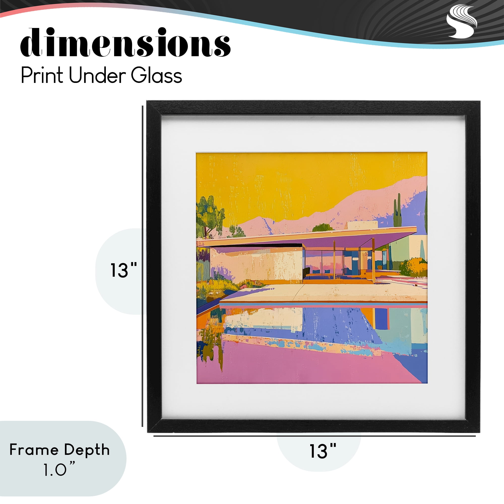 Stupell Industries Vivid Case Study House Black Framed Print Under Glass, design by Walker Noble