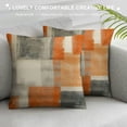 thumbnail image 3 of Nawypu   Orange Beige and Grey Throw Pillow Covers Modern Abstract Painting Decorative Pillow Cases Home Decor Standard Square  Pillowcases, 3 of 5