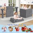 thumbnail image 3 of FAGINEY Modular Play Sofa for Kids 12pcs Play Couch Multifunctional Child Sectional Sofa for Playroom for Toddler Ages 1-3, Grey, 3 of 6