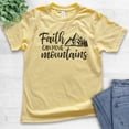 thumbnail image 2 of Kids Faith Can Move Mountains Shirt, Youth Kids Boy Girl T-Shirt, Religious Christian Motivational Spiritual Tee, Yellow, Medium, 2 of 4