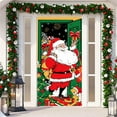 thumbnail image 6 of Santa Claus Full Coverage Door Cover - Waterproof Polyester Holiday Decoration Festive Front Door Decor Christmas Party Backdrop(B), 6 of 6